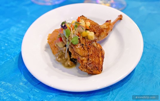 Jamey Fader from "Lola" in Denver Colorado presented this Achiote Braised Quail with Sweet Potato Tamale.