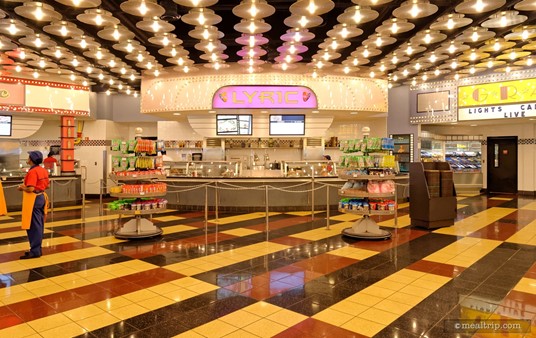 The World Premiere Food Court ordering and food pickup area.