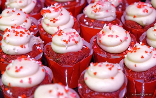 Each Villain has two desserts, here are the Queen of Hearts' Red Velvet Cupcake with Heart Sprinkles.