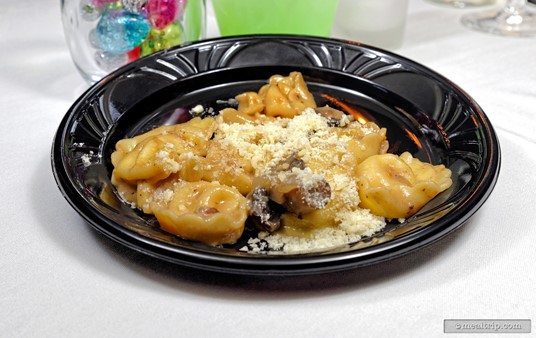 BiCE Ristorante offered a Four Cheese Tortellini, Veal Demi-Glace Herbed Cream Sauce, Mix Mushrooms, Prosciutto and Green Peas at the 2015 Holiday Harbor Nights.
