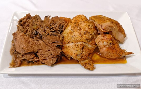 Because the meal was presented family-style, you could get more platters of whatever you wanted. Here is a second helping of Slow-cooked Pot Roast and the Cajun-roasted Chicken.