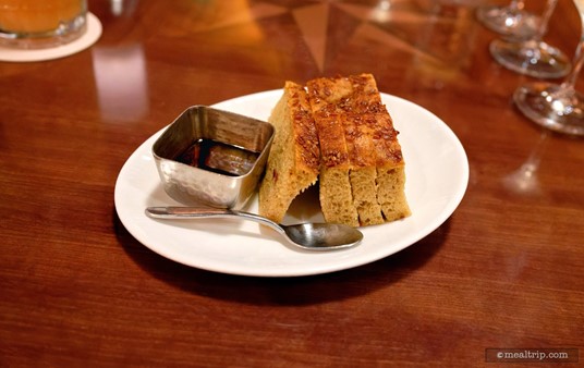 One thing that hasn't changed since Tiffins first opened is this small plate of Multi-grain Foccaccia Bread with a Pomegranate Dipping Sauce.