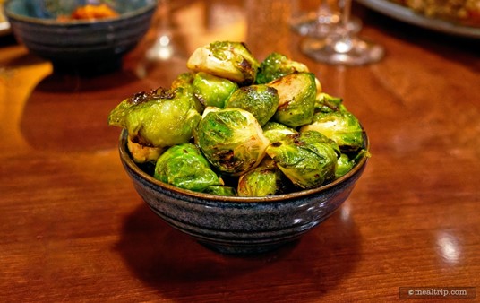 At certain points in time, Tiffins has "side" items on it's menu. This is a small dish of Glazed Brussels Sprouts that had been on that "side item" menu.