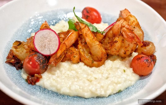 The roasted tomatoes added a nice pop and acidic contrast to the grits and shrimp.