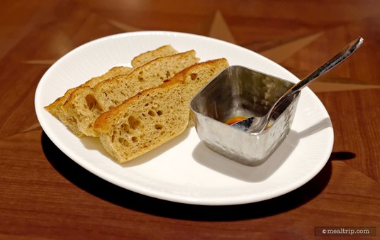 This is the complimentary bread service at Tiffins. The dense, moist focaccia bread has a very unique flavor profile that could become addictive.