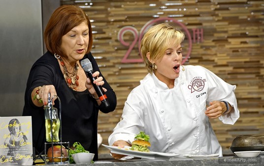The always amazing Iron Chef Cat Cora stops by for a Culinary Demo at Epcot's Food and Wine Festival.