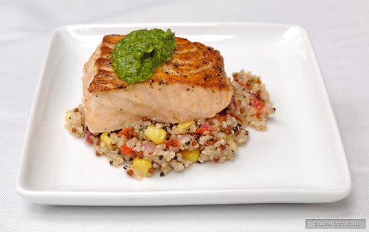 Gregg Hannon's Verlasso® Salmon with Quinoa Salad (this is the portion size that was served to everyone at the demo).