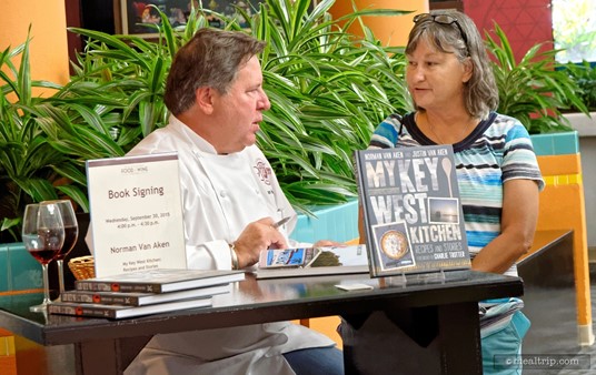 After the culinary demo, many chef's take time to meet with guests and sign books or recipe sheets.