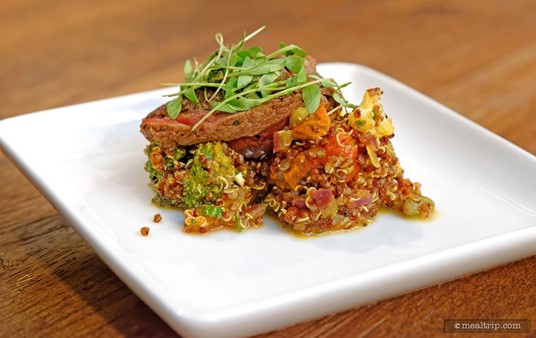 Festival Host Pam Smith prepared this flavor packed Pan Seared Adobo Filet with Chimichurri and Roasted Vegetable Quinoa.