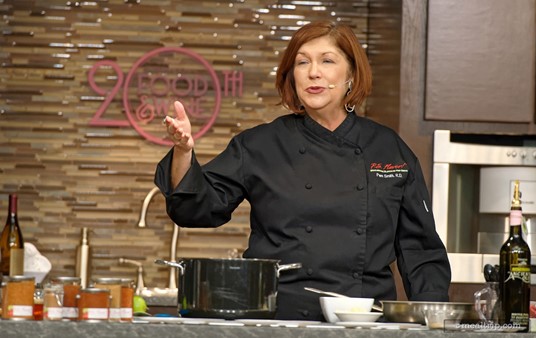 Festival Host Pam Smith gets to emcee a few of her own culinary demos during the Food and Wine Festival.