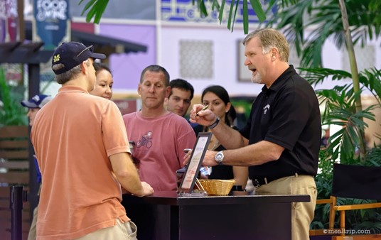 Sometimes, the presenters from the Beverage or Mixology Seminar will make themselves available for book and/or bottle signing after the demo. Pictured here, Jeff Arnett from Jack Daniels takes time to speak with guests.