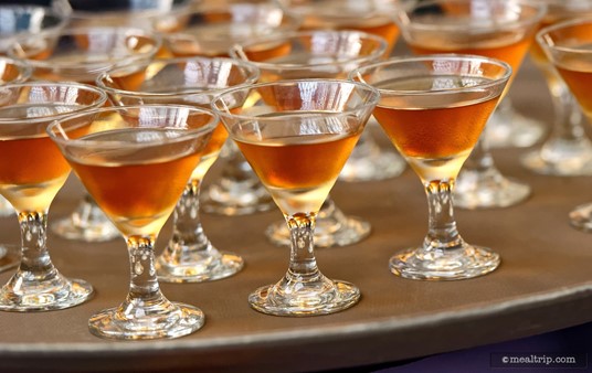 Each guest at the Jack Daniels Mixology Seminar sampled three 
beverages. The "Gentleman's Manhattan" is pictured 
here.