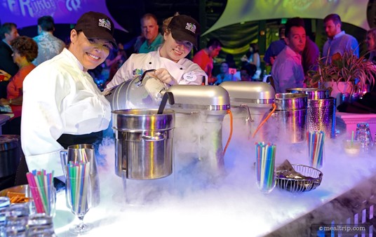 The private Nosh Pit seating area also had it's own private dessert station where liquid nitrogen was being used to make "adult" ice cream floats! Only Nosh Pit (category #1) seating guests had access to this dessert station.