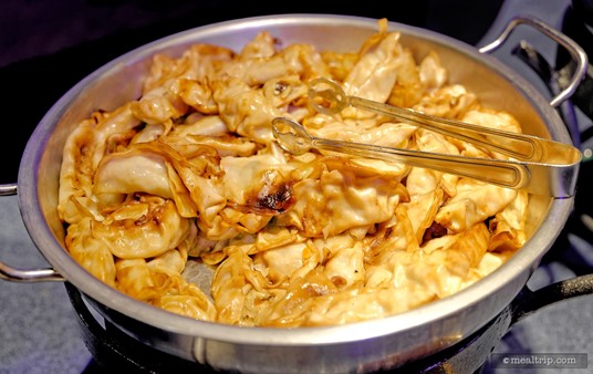 Items like these Vegetable Pot Stickers with Ponzu Sauce were set up a several "Finger Food Stations" around the room.