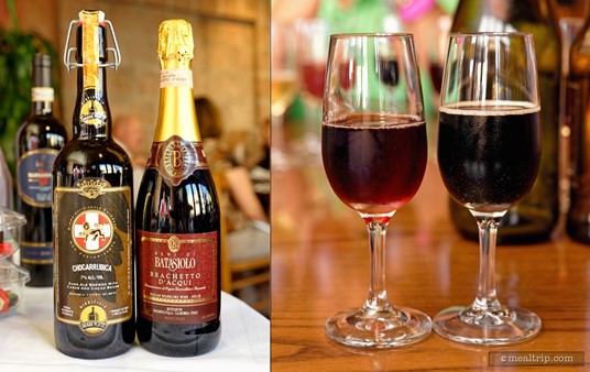 The Fifth Course Beverages for 2015's Italian Food, Wine vs Beer 
Pairing... Wine: Spumante - Brachetto d' Acqui & Beer: Chocarrubica - Birrificio Grado Plato.
