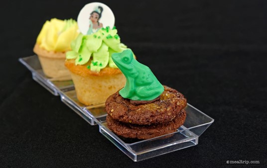 The trio of mini pastries at Tiana's Riverboat Party.