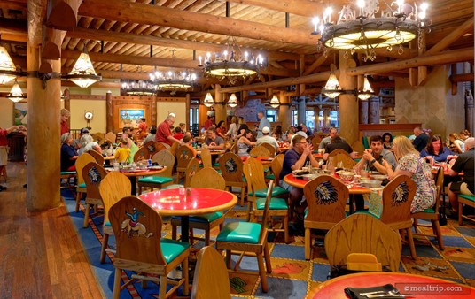 When the main dining area at Whispering Canyon Cafe is full of guests, it will get noisy — but I've never really felt like the spacing was too cramped together. There's actually a good amount of room between the tables.