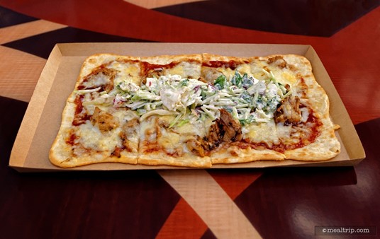 There are usually a couple different flatbreads on the menu at Contempo Cafe for lunch and dinner. Pictured here is a Smoked Pulled Pork Flatbread with Barbecue Sauce, Jack Cheese, and Vegetable-style Coleslaw.