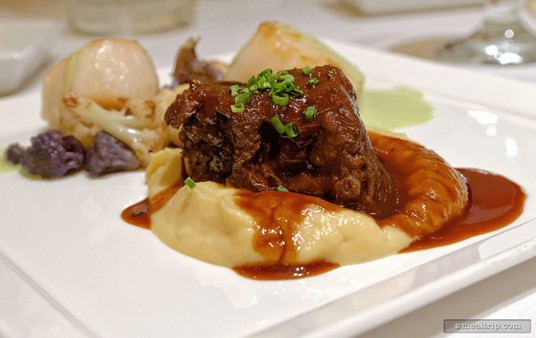 Here's a closer look at the Braised Short Ribs served on Polenta.