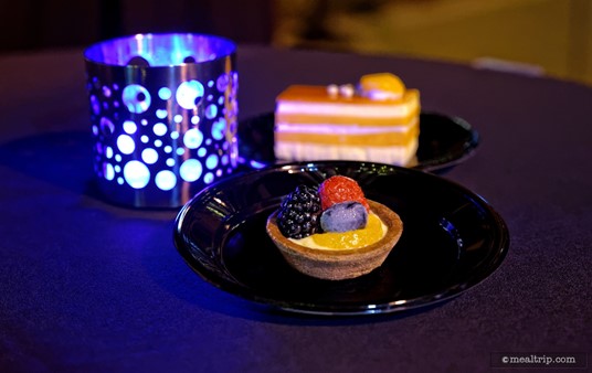 Another one of the four dessert offerings at the Highway in the Sky event are these little Heirloom Seasonal Fruit Tarts.