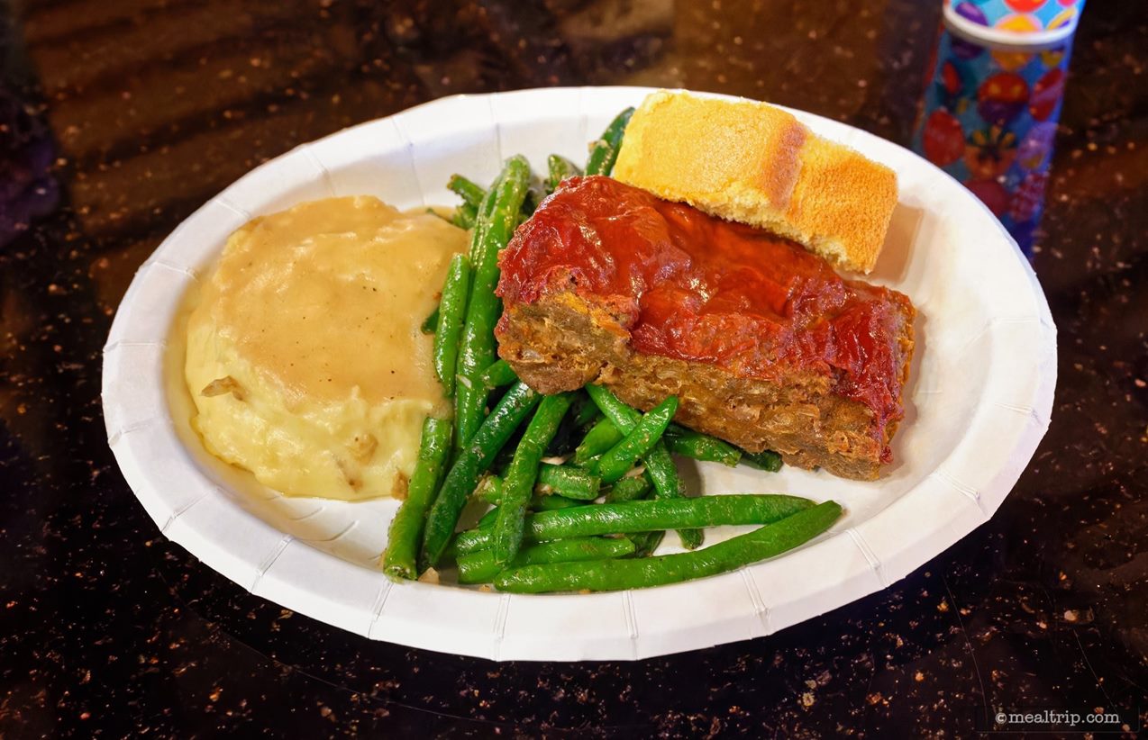 This Meatloaf entrée is something you don't find – on many (if any)
other counter service menus at Disney right now. That is generally an
indication that it's going to be really good.