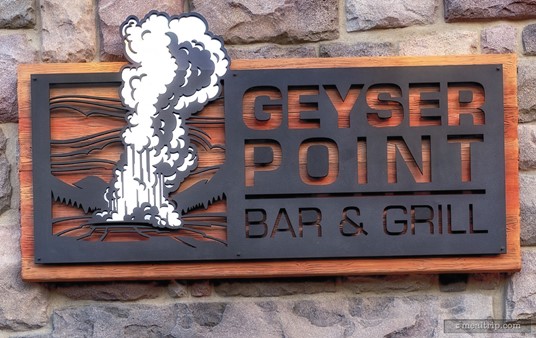 The main sign for Geyser Point Bar and Grill.