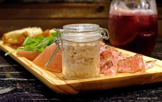 A cute little mason jar full of Duck Rilette (which we suspect is the same Duck Rilette from Artist Point).