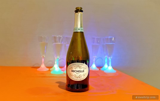 Just before the fireworks start, everyone is given a glowing plastic flute of sparkling wine (yes, you can keep the glass), and you can head outside to the observation deck, or stay inside and watch from the main dining area.