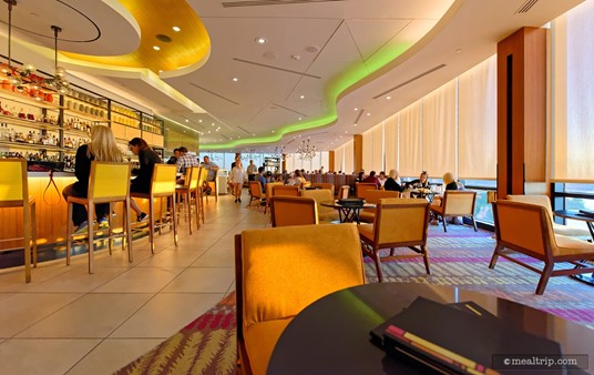 You can wait in the California Grill Lounge before the Celebration at the Top event begins.