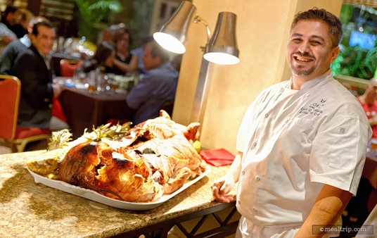 Yup, that's a whole roast pig that chef Ufuk Gumustekin has brought out from the kitchen.