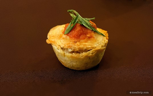 This little pastry was filled with tomatoes and basil.