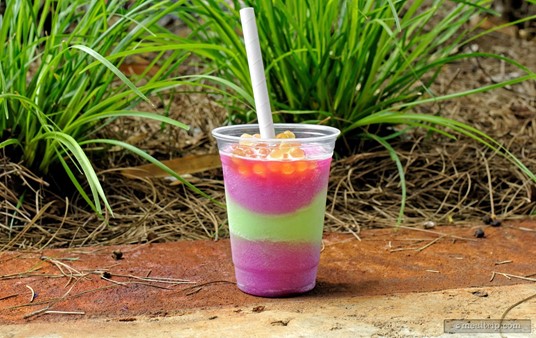 The "Night Blossom" is a Non-Alcholic Specialty Beverage (served frozen with boba pearls on top).
