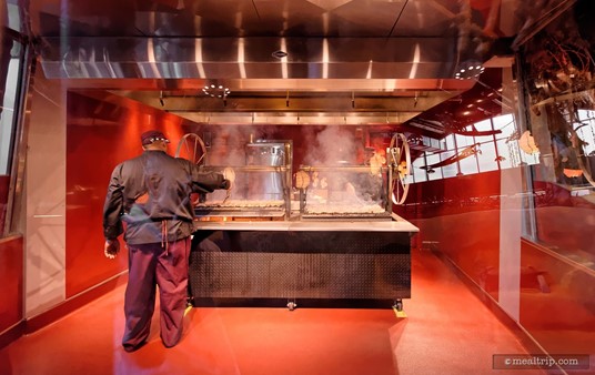The "red room" is where all the on-stage grilling takes place.