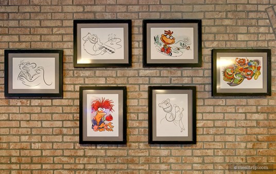 Here's a closer look at some of the Muppet prints hanging on the second level's southern wall.