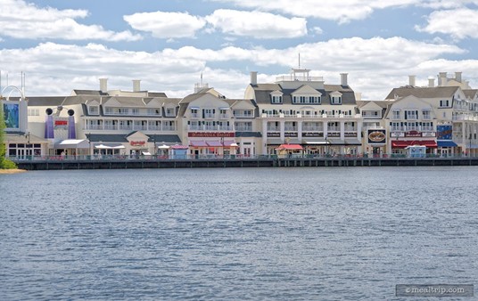 Here's a photo of the BoardWalk Bakery taken from the Yacht & Beach Club (i.e., there's a giant lake between the two locations).