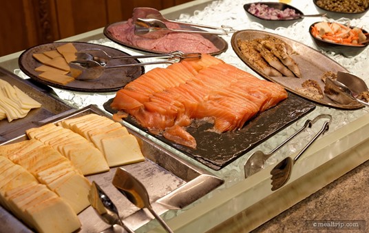 A smoked salmon is available, along with a few unique cheeses, such as the Jalsburg Cheese, Gjetost Goat Cheese, and a Muenster Cheese.