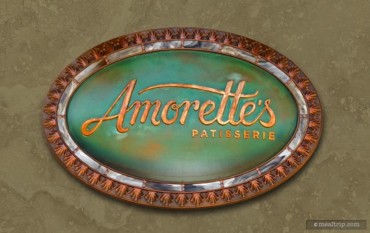 The Amorette's Patisserie sign.