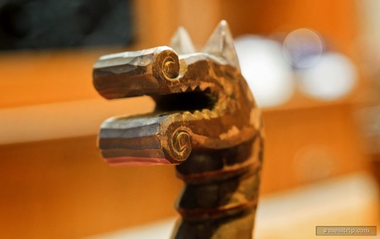 Here's a up-close look at the Viking longship's figurehead... a "Draken". It's really quite authentically detailed for a medieval era (replica) wood carving.