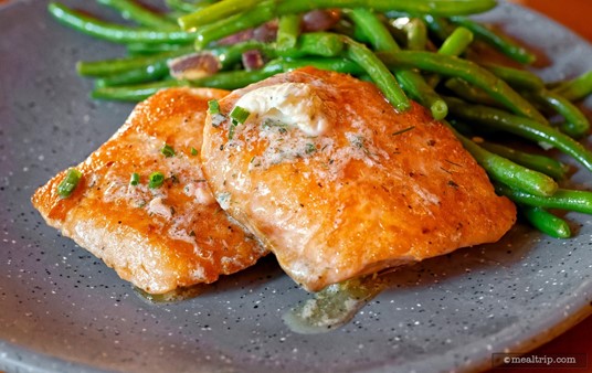 Look at that hot herbed butter roll off the salmon as it melts! Yummy!!!