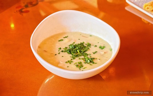 This is a bowl of Kylling go Melboller, or Norwegian Chicken and Dumplings from Akershus in Epcot's Norway pavilion. (Summer 2023)