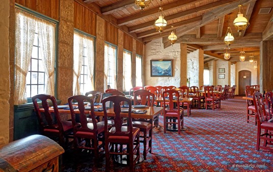 This dining area (which is technically along the north side of the building) is the largest dining area at Akershus.