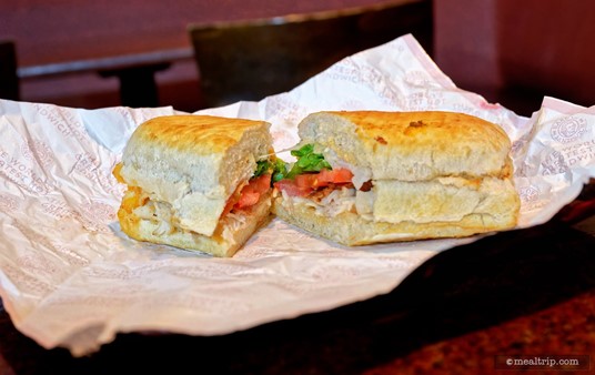 This is the Earl's Club from the Earl of Sandwich at Disney Springs. It's around 730 calories.