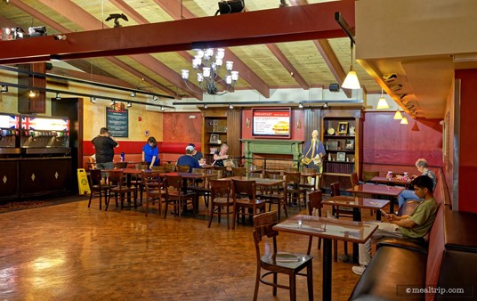 The "fireplace" dining area is on the north side of the restaurant. It may look like there's some wasted space here in the foreground, but the drink station lines can get a little backed up sometimes. It's a good thing they haven't jammed more tables in there.