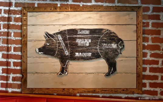 If you were wondering where all the various parts of pork come from, there's a diagram on one of the walls.