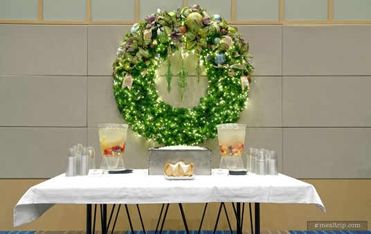 There's a couple fruit infussed water stations in the lobby and check-in areas while you wait for the event to start.