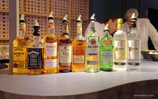 Here are some of the hard liquor beverage that were available, mostly for making mixed cocktails. Pretty much anything you might ask for could be made to order!