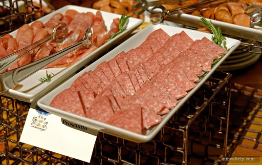 Here's a closer look at some of the meats available at the charcuterie station.