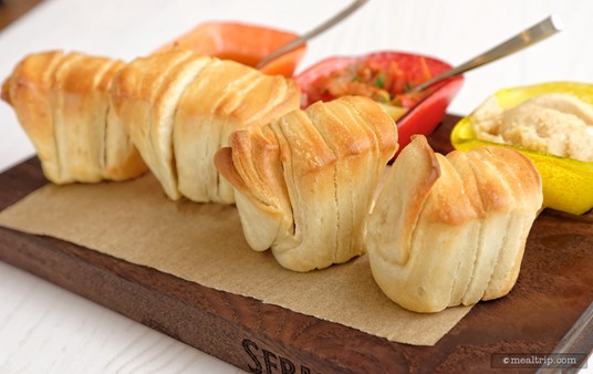 The Pull-apart Rolls have many flaky layers that you can peel away, eating one layer at a time.