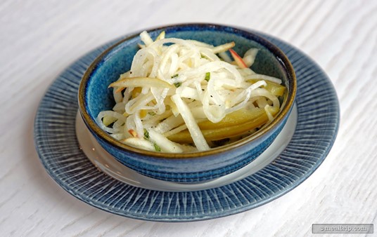 The side dishes are very cool looking at Sebastians Bistro. This is a side of Jicama Slaw.