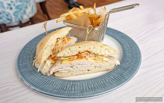 Like the looks of this Turkey Club sandwich with Jicama Slaw and Fries? Too bad it was on the lunch menu. Sebastian's Bistro is only open for dinner at this time.